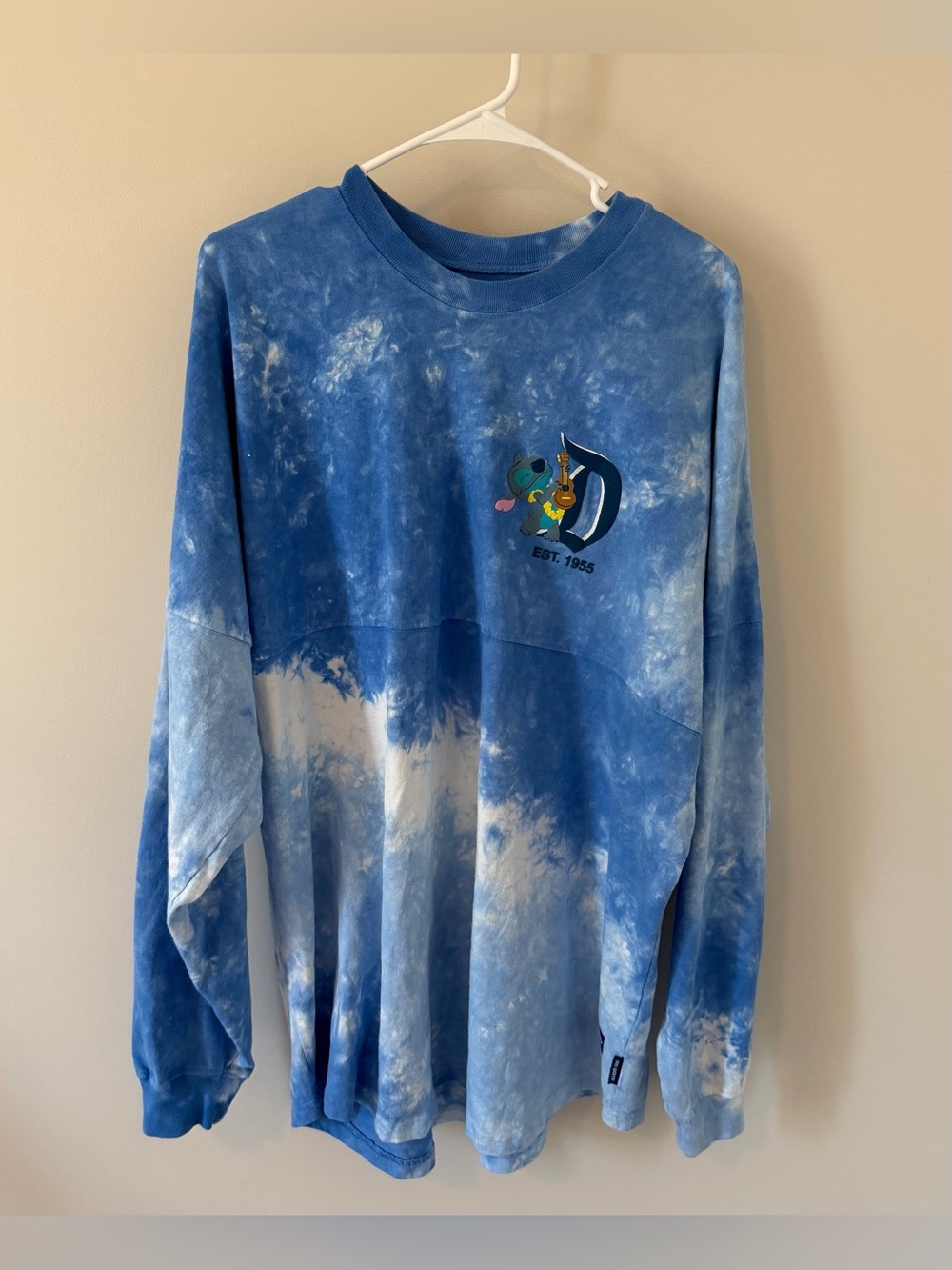 Disneyland Resort Spirit Jersey Tie Dye Stitch Vacation Adult Size XL Blue